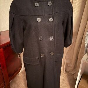 Tex by Max Azria Elegant Black Double-Breasted Coat